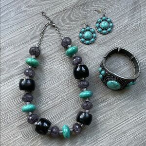 Faux Turquoise Jewelry Set